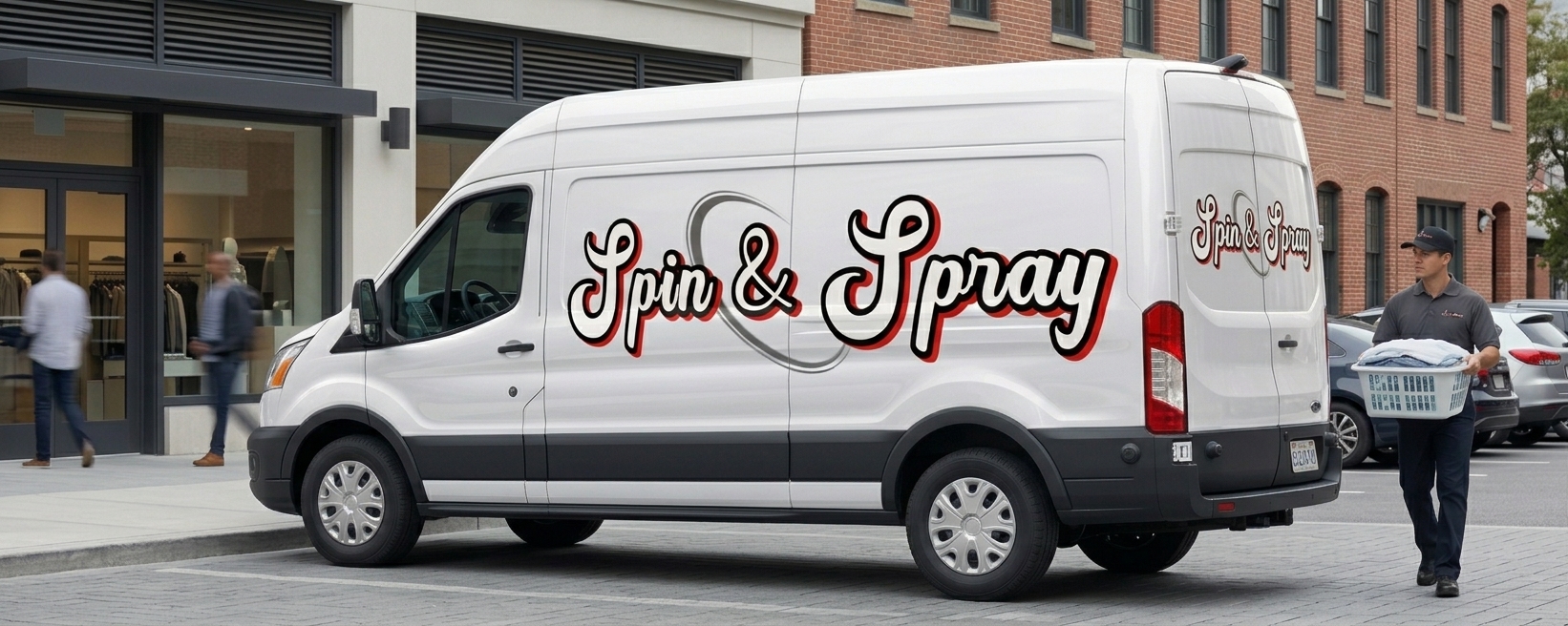 Spin and Spray laundry van