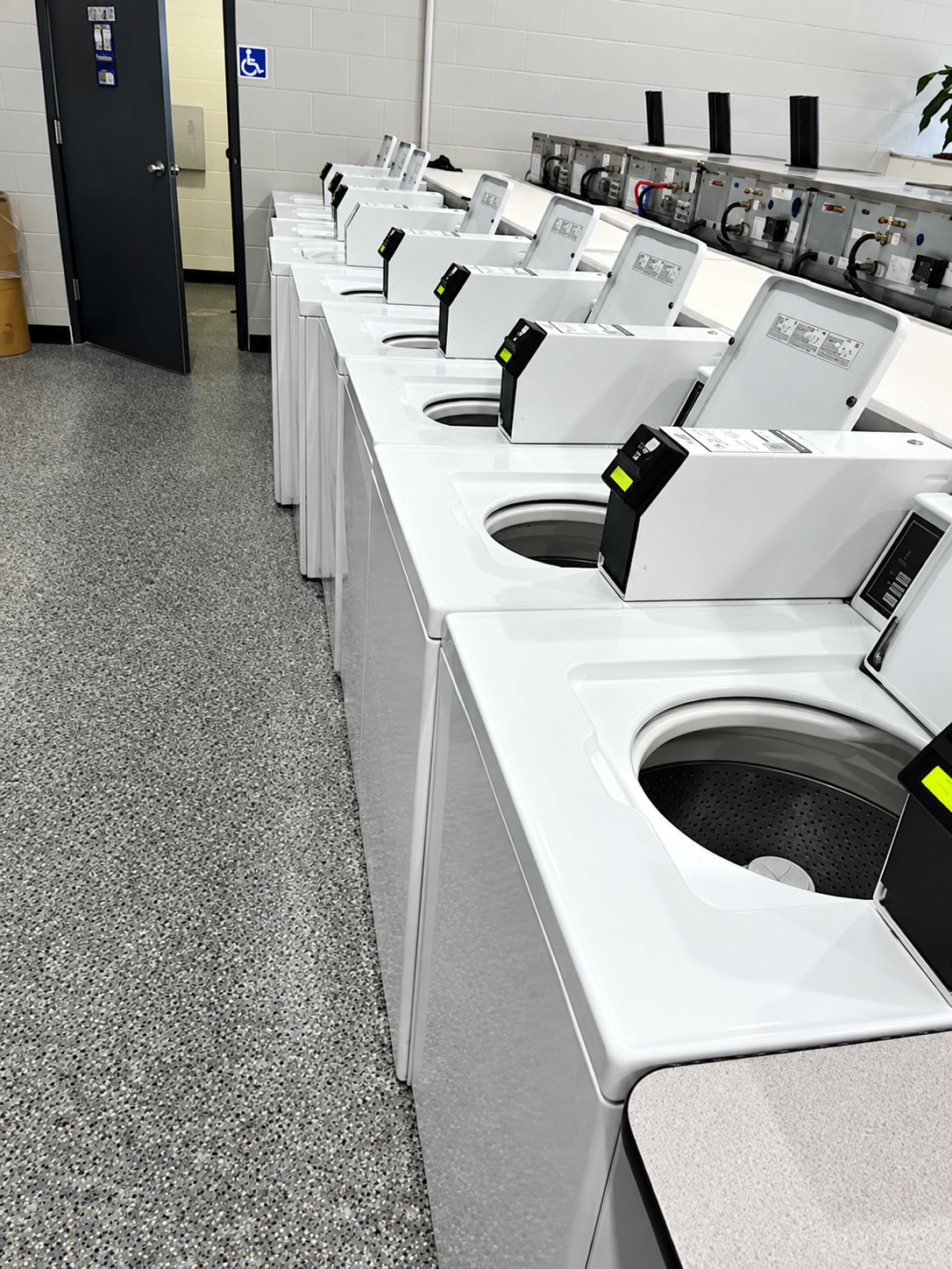 Laundry machines at a laundromat
